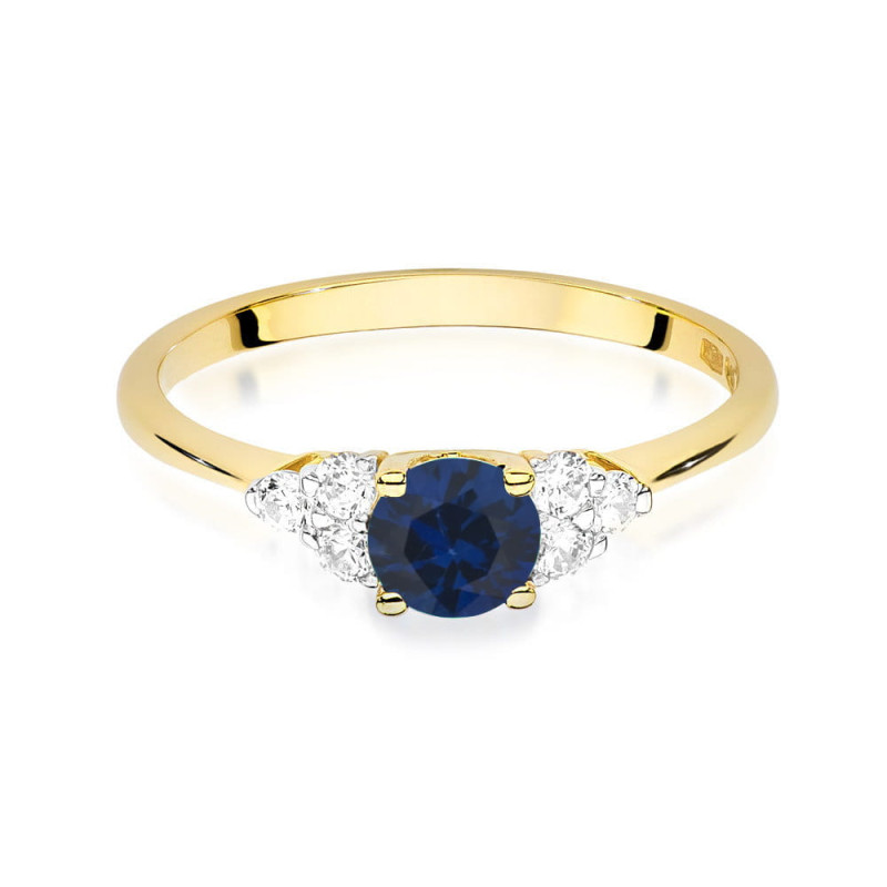 "Pierścionek W451 Szafir 0,50ct, złote złoto - Daimana.pl | Eksklu