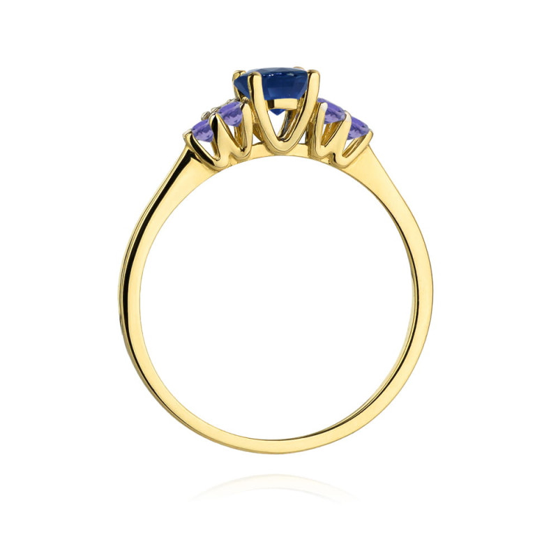 "Pierścionek W451 Szafir 0,50ct żółte złoto - Daimana.pl - Najwy