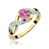 Pierścionek W028 Różowy Szafir 0,45ct | Żółte Złoto | Daimana.