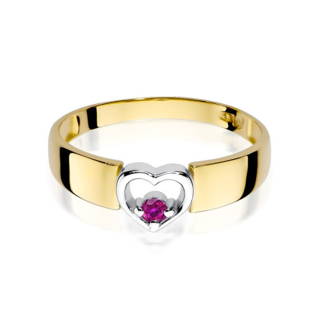"Pierścionek W276 Różowy Szafir 0,04ct żółte złoto - Daimana.p