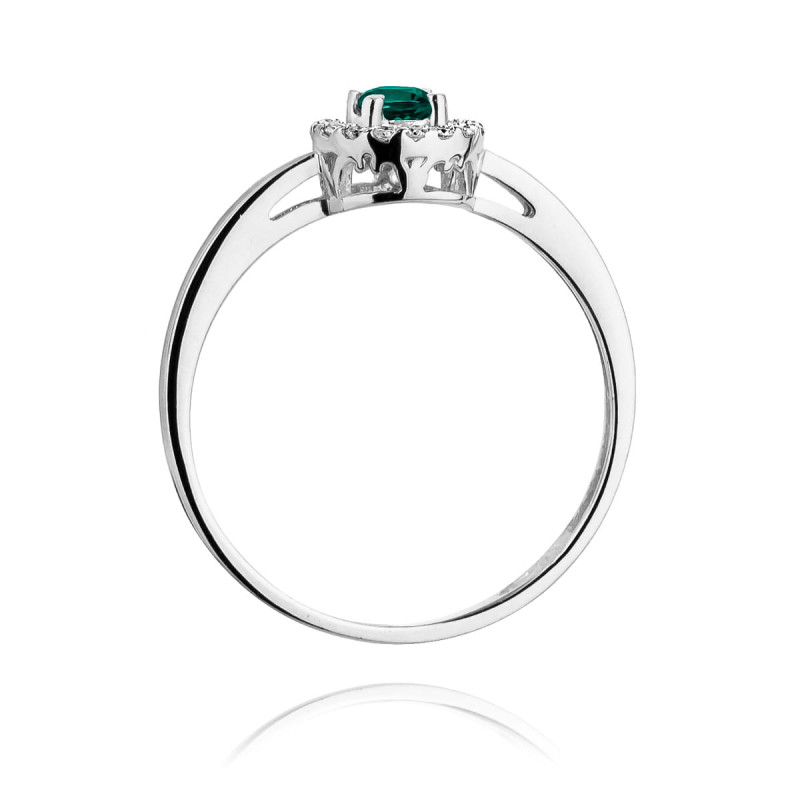 Pierścionek W238 Szmaragd 0,15ct białe złoto