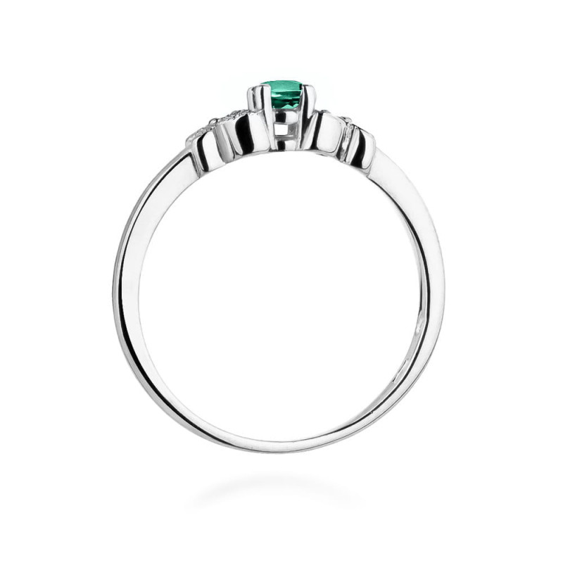 Pierścionek W414 Szmaragd 0,15ct białe złoto