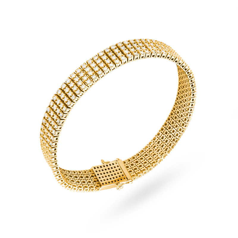 Bransoletka B0036 z diamentami żółte złoto - elegancja i luksus o