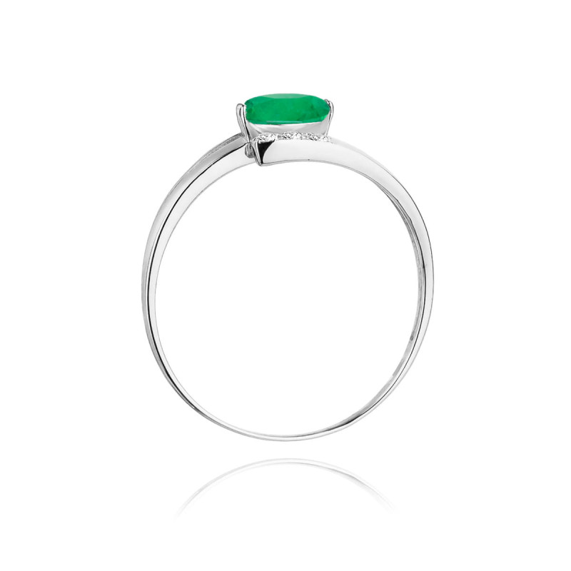 Pierścionek W119 Szmaragd 0,40ct białe złoto