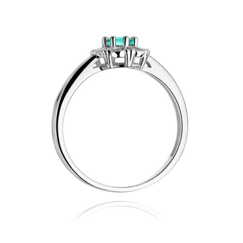 Pierścionek W304 Szmaragd 0,40ct białe złoto