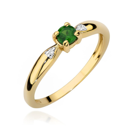 Pierścionek W0469 Szmaragd 0,15ct żółte złoto - Daimana.pl - Naj