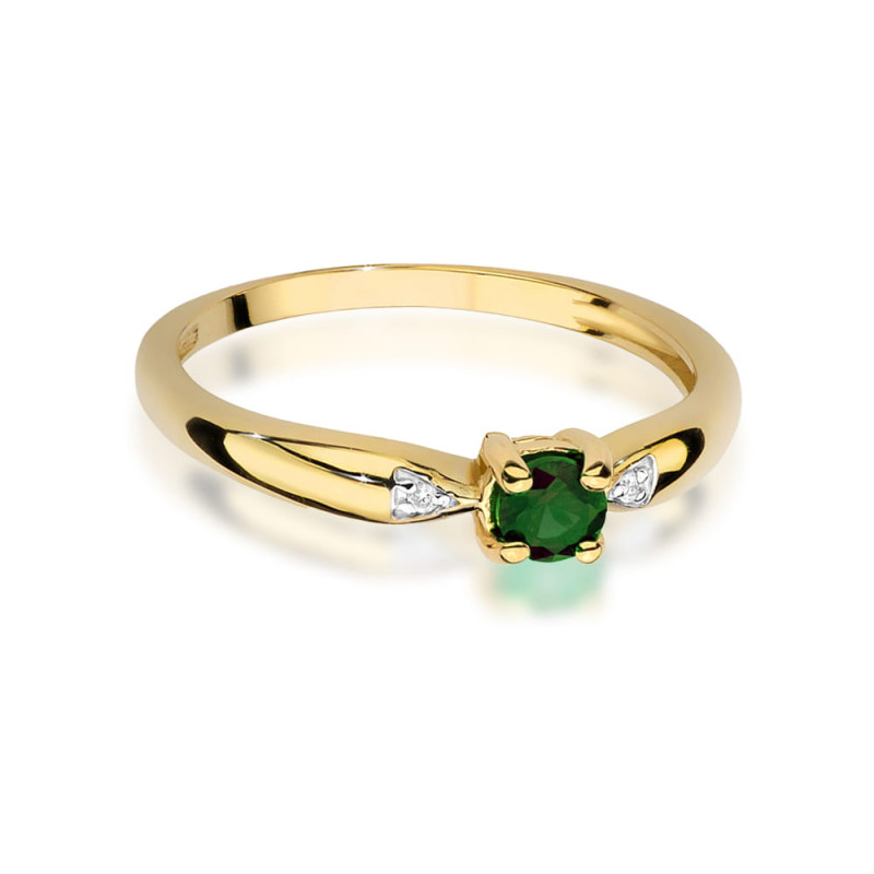 Pierścionek W0469 Szmaragd 0,15ct żółte złoto - Daimana.pl - Naj