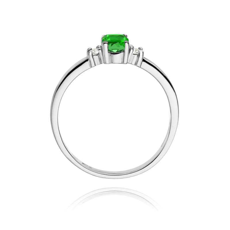 Pierścionek W264 Szmaragd 0,40ct białe złoto
