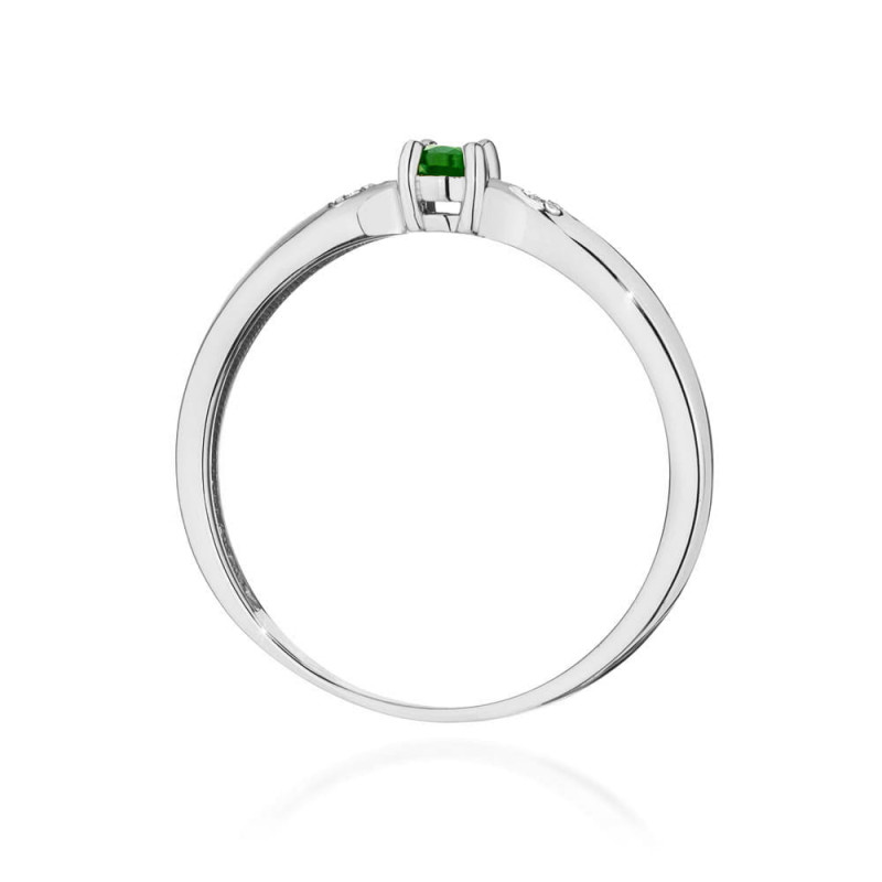 Pierścionek W0469 Szmaragd 0,15ct białe złoto