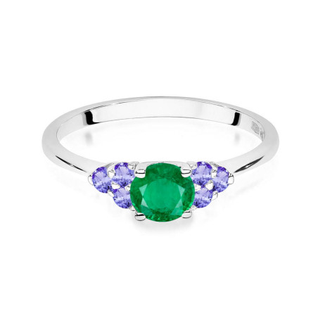 Pierścionek W451 5 Szmaragd 0,50ct białe złoto