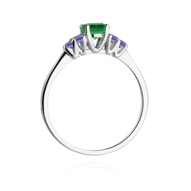 Pierścionek W451 5 Szmaragd 0,50ct białe złoto