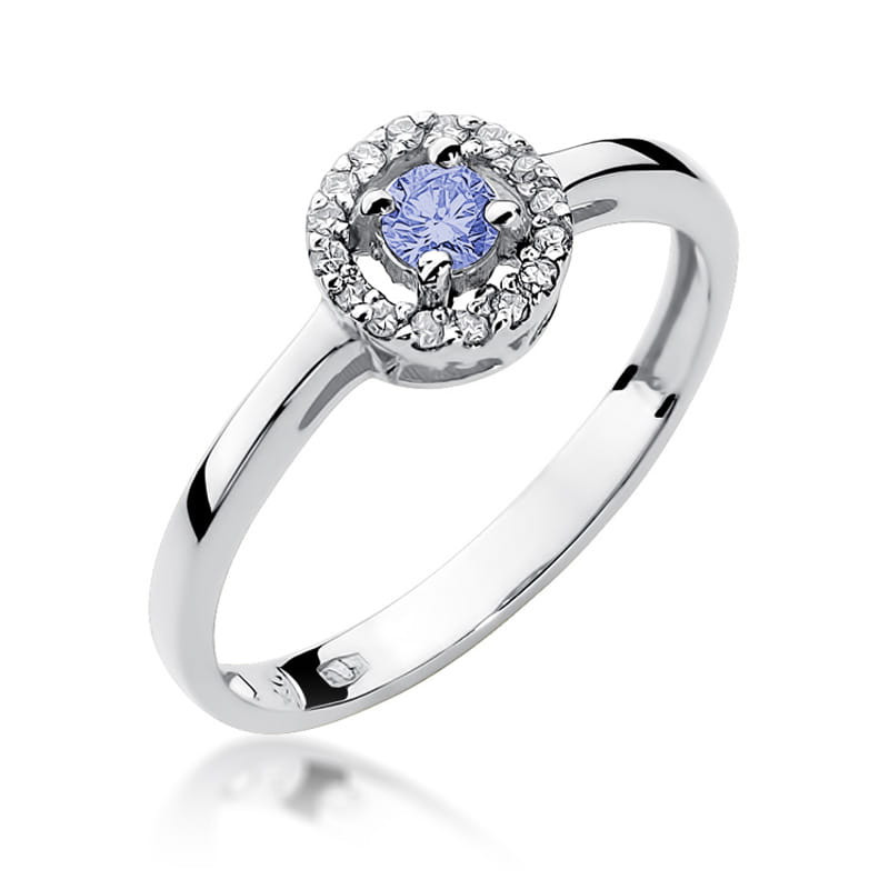 Pierścionek W238 Tanzanit 0,15ct białe złoto