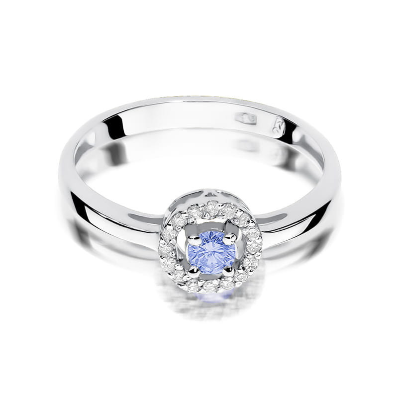 Pierścionek W238 Tanzanit 0,15ct białe złoto