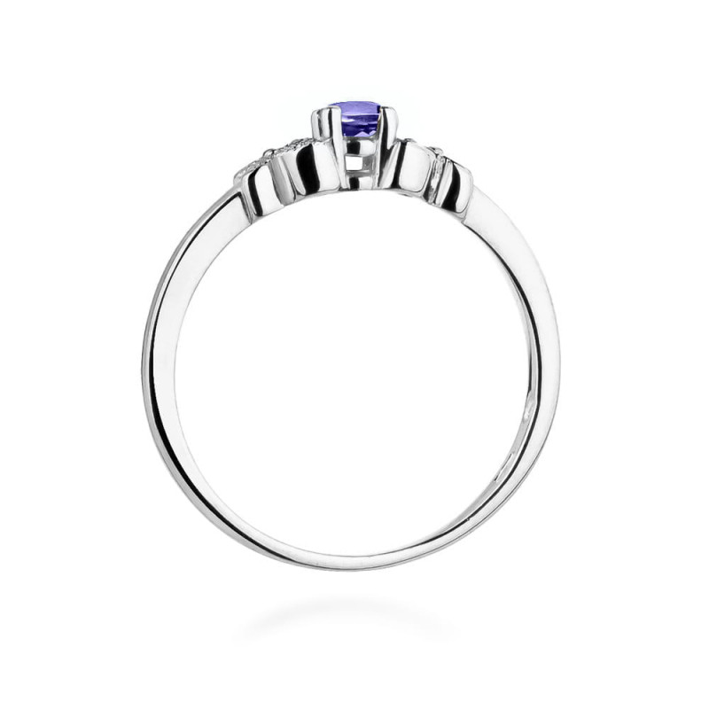 Pierścionek W414 Tanzanit 0,15ct białe złoto