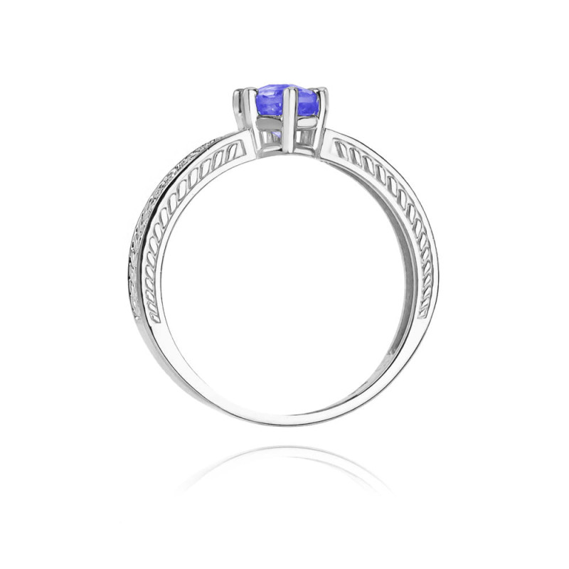 Pierścionek W075 Tanzanit 0,50ct białe złoto
