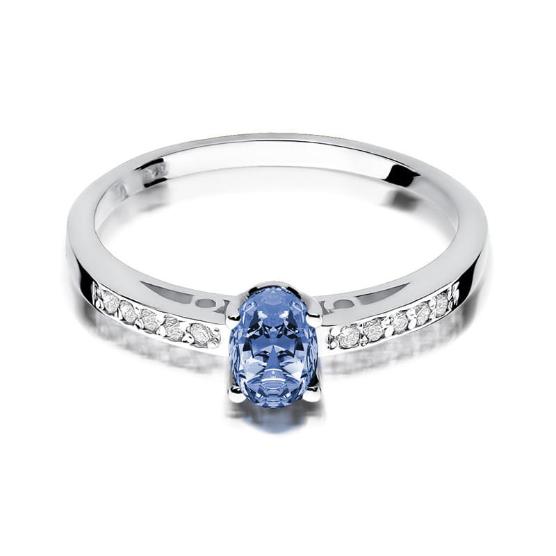 Pierścionek W067 Tanzanit 0,40ct białe złoto