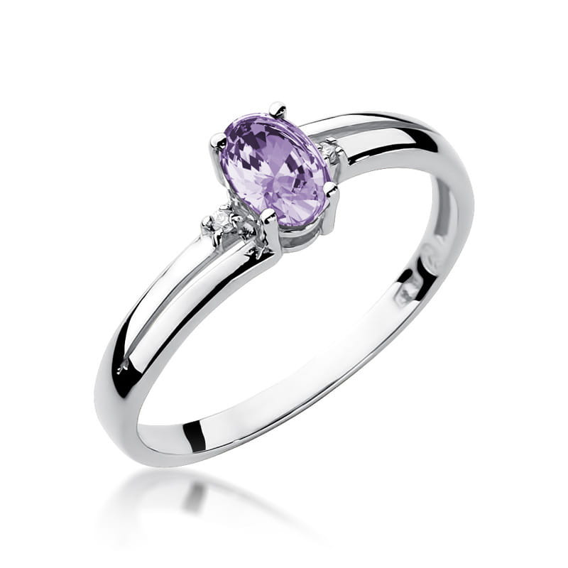 Pierścionek W068 Tanzanit 0,40ct białe złoto