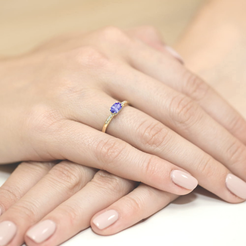 "Pierścionek W077 Tanzanit 0,40ct żółte złoto - Daimana.pl | Naj