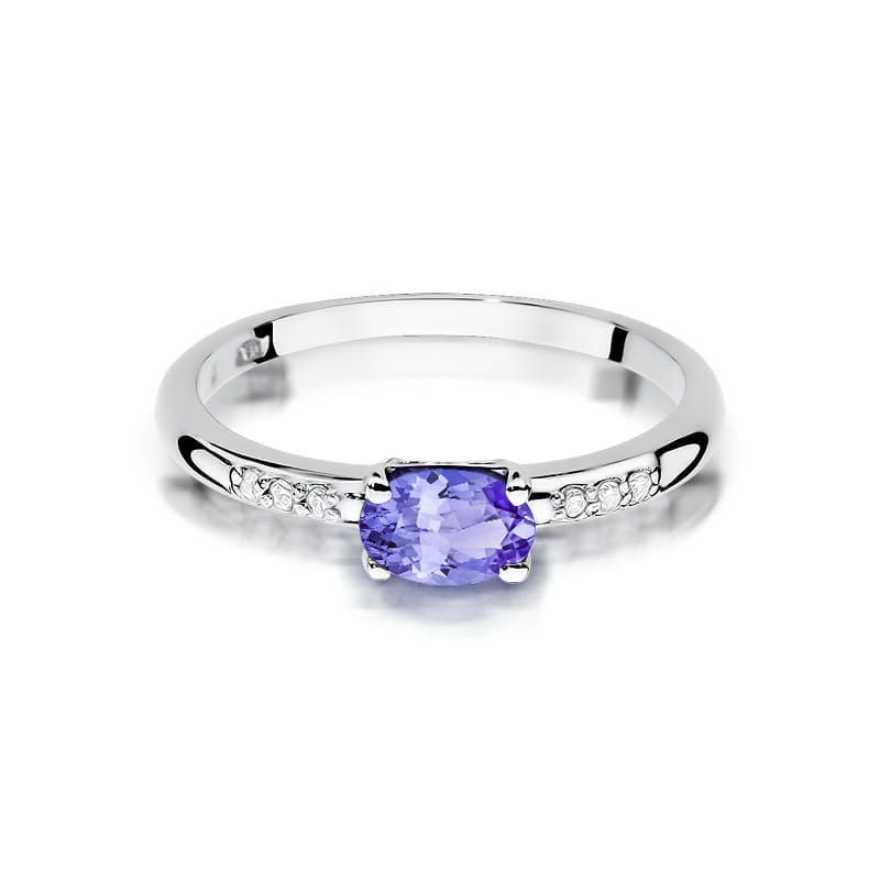 Pierścionek W077 Tanzanit 0,40ct białe złoto