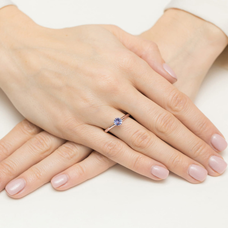 Pierścionek W557 Tanzanit 0,50ct różowe złoto