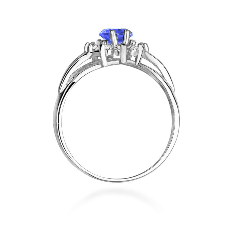 Pierścionek W037 Tanzanit 0,70ct białe złoto