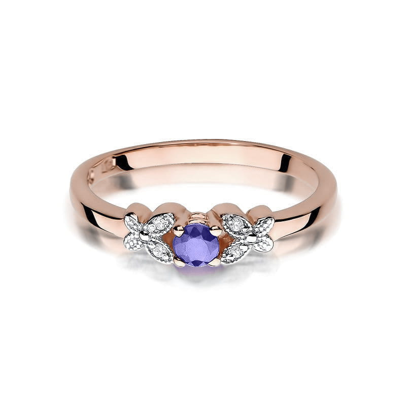 Pierścionek W414 Tanzanit 0,15ct różowe złoto