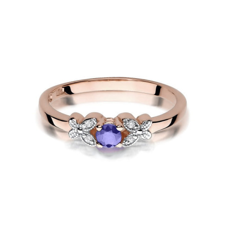 Pierścionek W414 Tanzanit 0,15ct różowe złoto