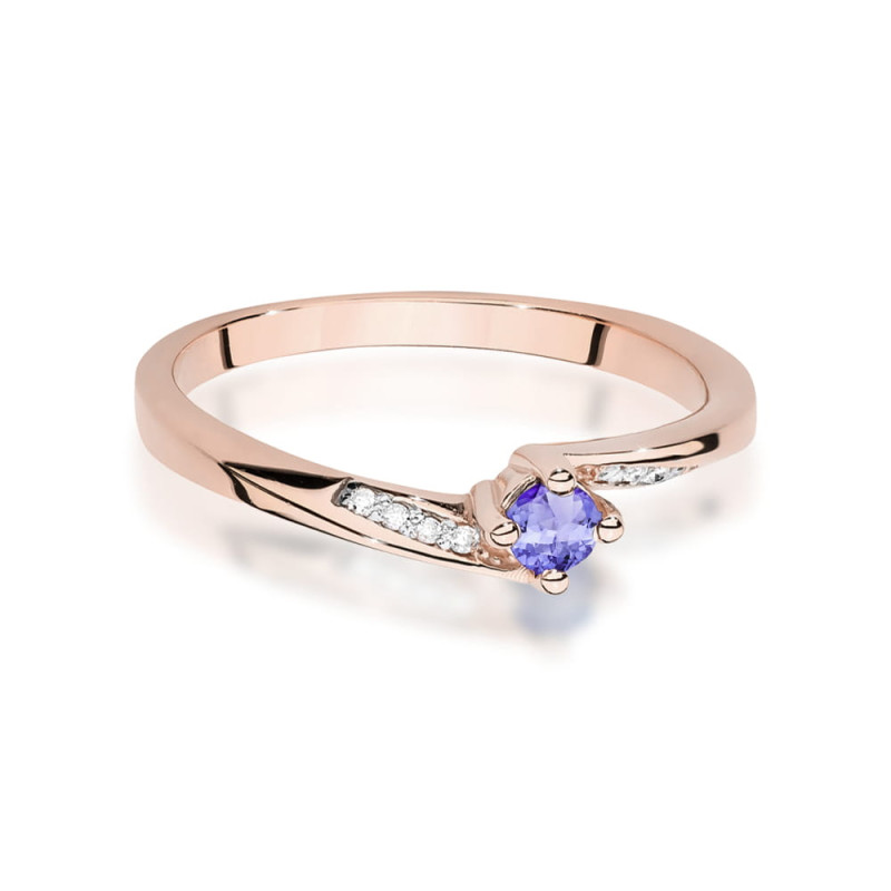 Pierścionek W0262 Tanzanit 0,15ct różowe złoto