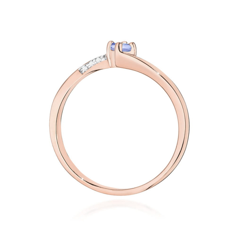 Pierścionek W0262 Tanzanit 0,15ct różowe złoto