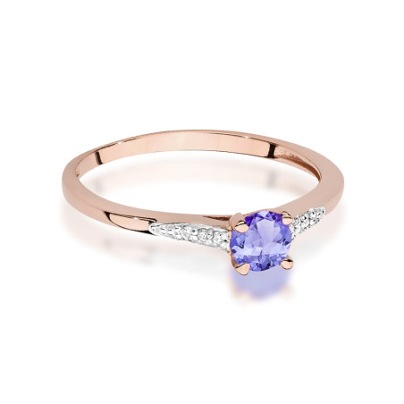 Pierścionek W0466 Tanzanit 0,35ct różowe złoto
