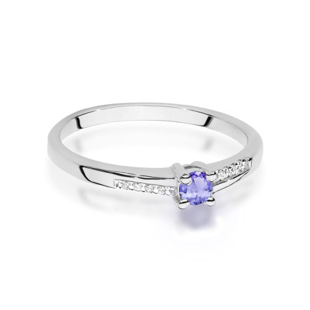 Pierścionek W0258 Tanzanit 0,15ct białe złoto