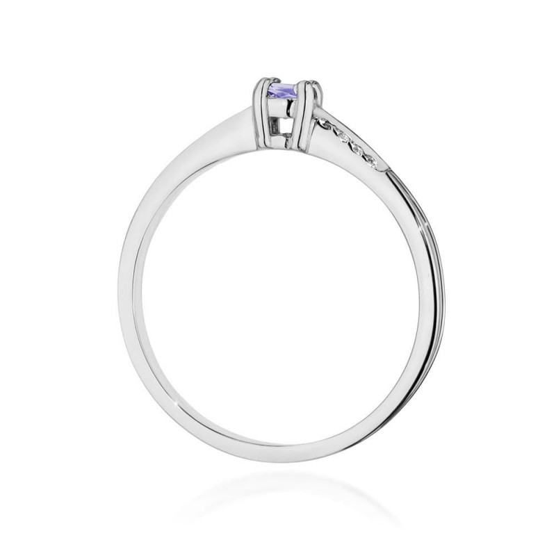 Pierścionek W0258 Tanzanit 0,15ct białe złoto