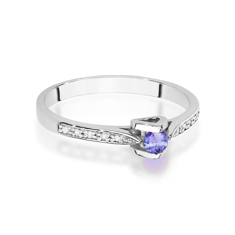 Pierścionek W0435 Tanzanit 0,15ct białe złoto