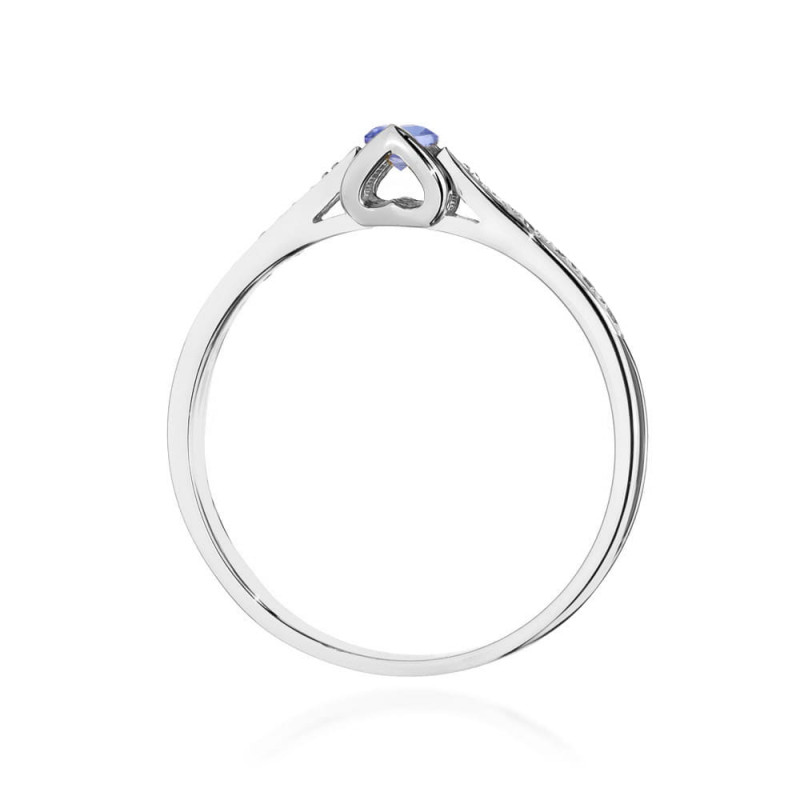 Pierścionek W0435 Tanzanit 0,15ct białe złoto