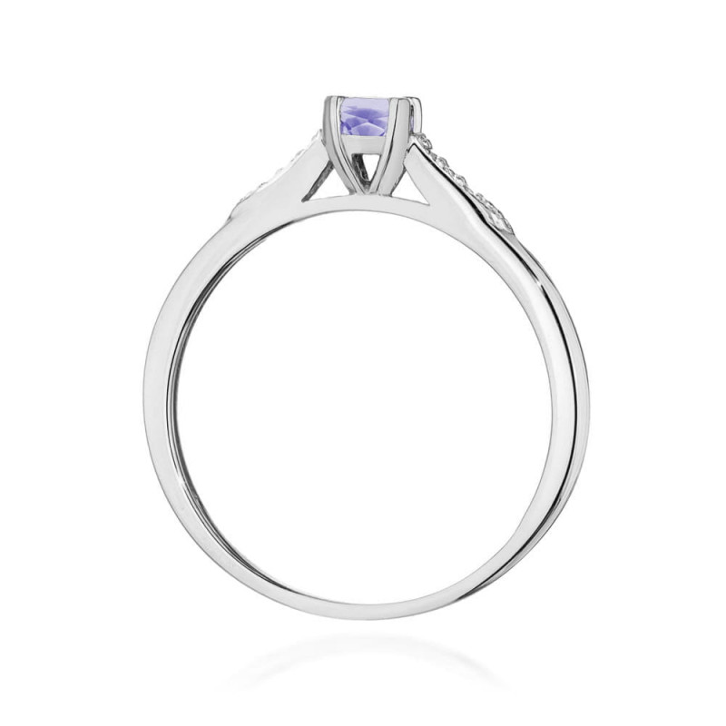 Pierścionek W0466 Tanzanit 0,35ct białe złoto