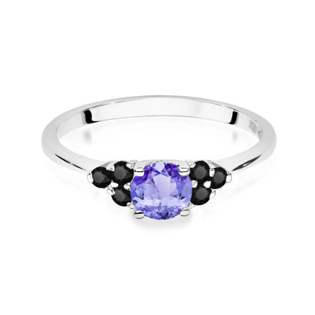 Pierścionek W451 2 Tanzanit 0,50ct białe złoto