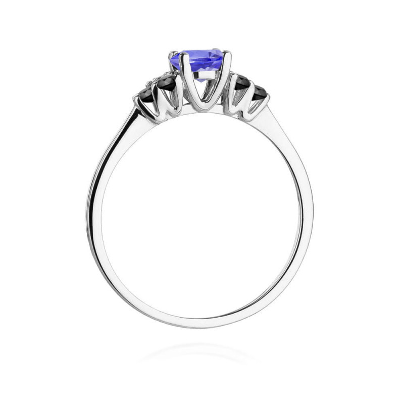 Pierścionek W451 2 Tanzanit 0,50ct białe złoto