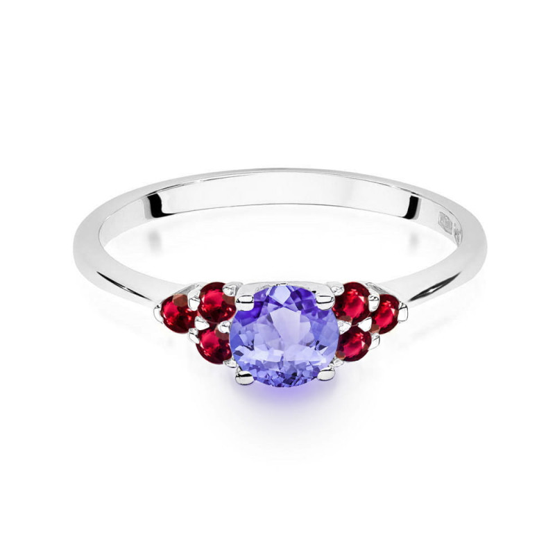Pierścionek W451 3 Tanzanit 0,50ct białe złoto