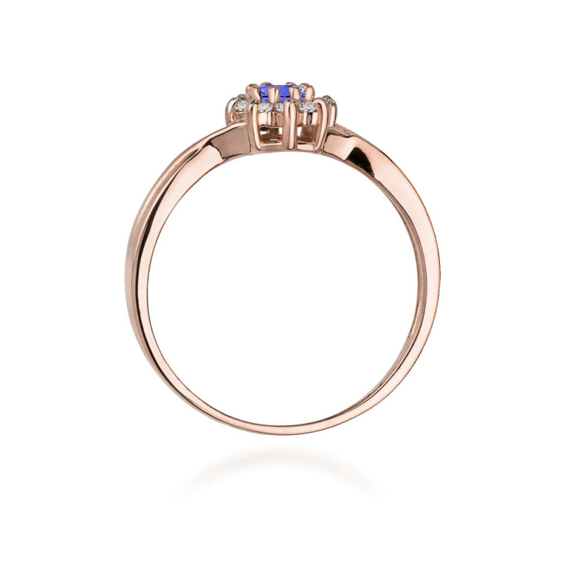 Pierścionek W072 Tanzanit 0,15ct różowe złoto