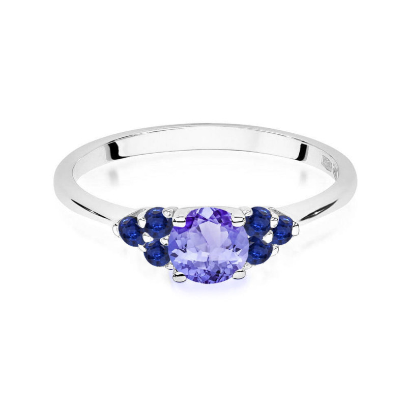 Pierścionek W451 4 Tanzanit 0,50ct białe złoto