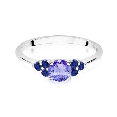 Pierścionek W451 4 Tanzanit 0,50ct białe złoto