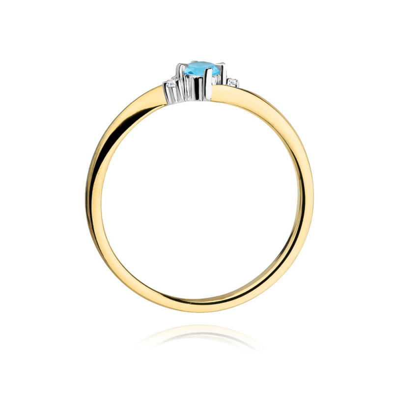 "Pierścionek W346 Topaz 0,15ct żółte złoto - Daimana.pl: Najwyż