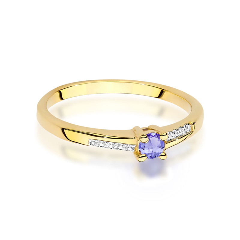 "Pierścionek W0258 Tanzanit 0,15ct żółte złoto - Daimana.pl, naj