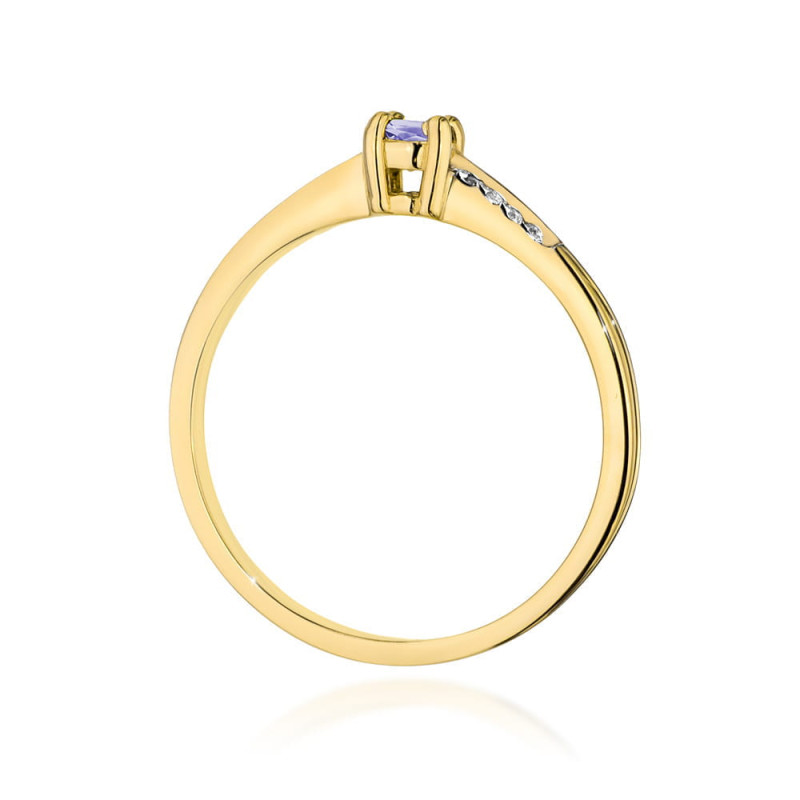 "Pierścionek W0258 Tanzanit 0,15ct żółte złoto - Daimana.pl, naj