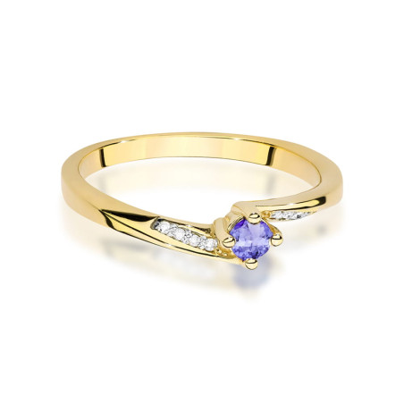 "Pierścionek W0262 Tanzanit 0,15ct żółte złoto - Daimana.pl: Naj