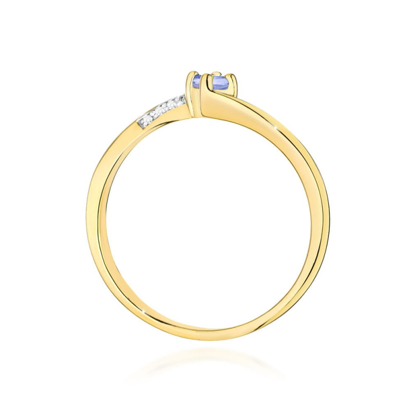 "Pierścionek W0262 Tanzanit 0,15ct żółte złoto - Daimana.pl: Naj