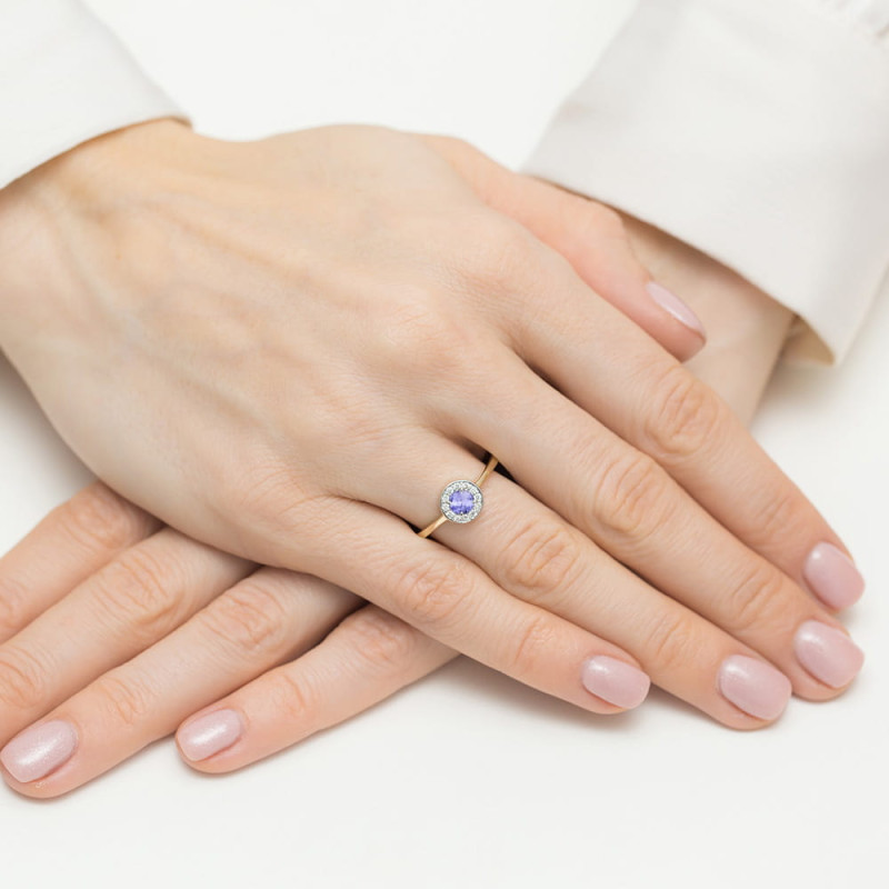 "Pierścionek W0616 Tanzanit 0,35ct żółte złoto | Daimana.pl | Ek