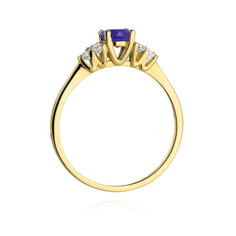 "Pierścionek W451 Tanzanit 0,50ct | Żółte złoto | Daimana.pl"