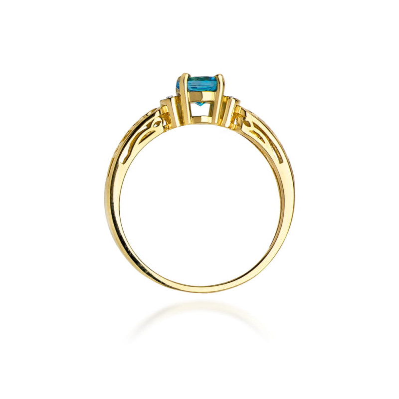 "Pierścionek W014 Topaz 0,50ct - Żółte Złoto | Daimana.pl - Eksk
