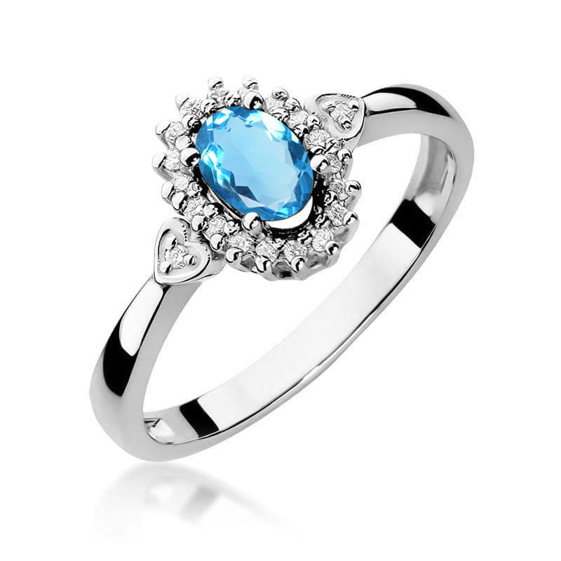 Pierścionek W312 Topaz 0,50ct białe złoto